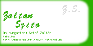 zoltan szito business card