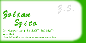 zoltan szito business card